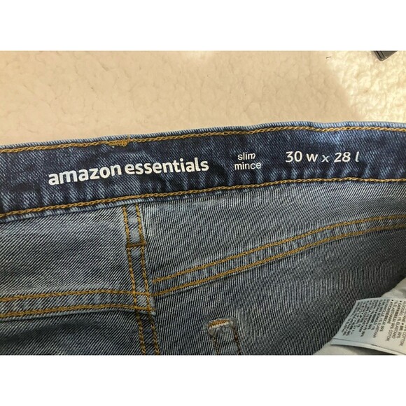 Amazon Essentials Men’s Slim Denim Jeans Blue 30W x 28L Preloved Pants - Picture 5 of 6